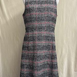 Christmas Holiday party dress Talbots Houndstooth Wool Blend Sleeveless 10p Dres
